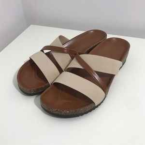 Italian shoemaker tan sandals